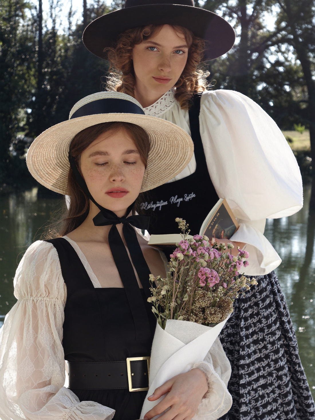 Editorial portrait with corset and volume sleeves, Vestiges