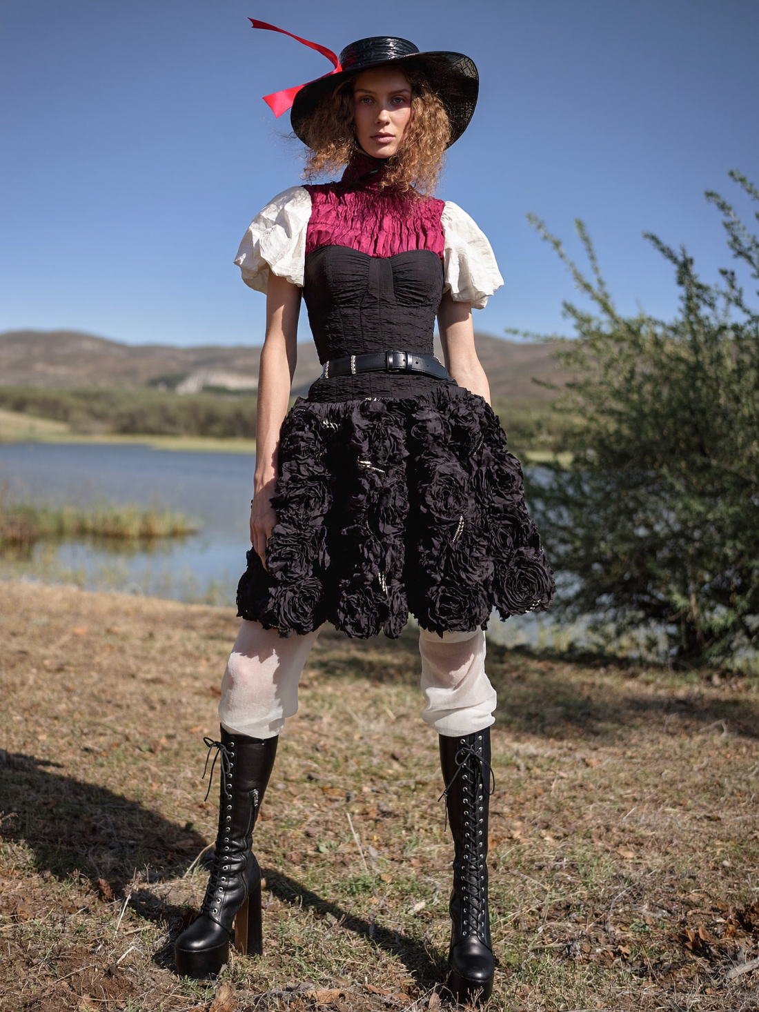 Editorial portrait in a wide-brim hat, Vestiges