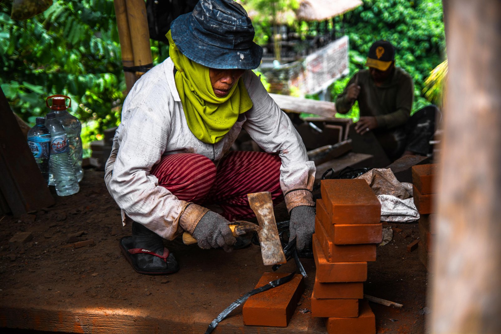 Documentary Photography Qatar 25 Man shaping bricks by hand, Bali