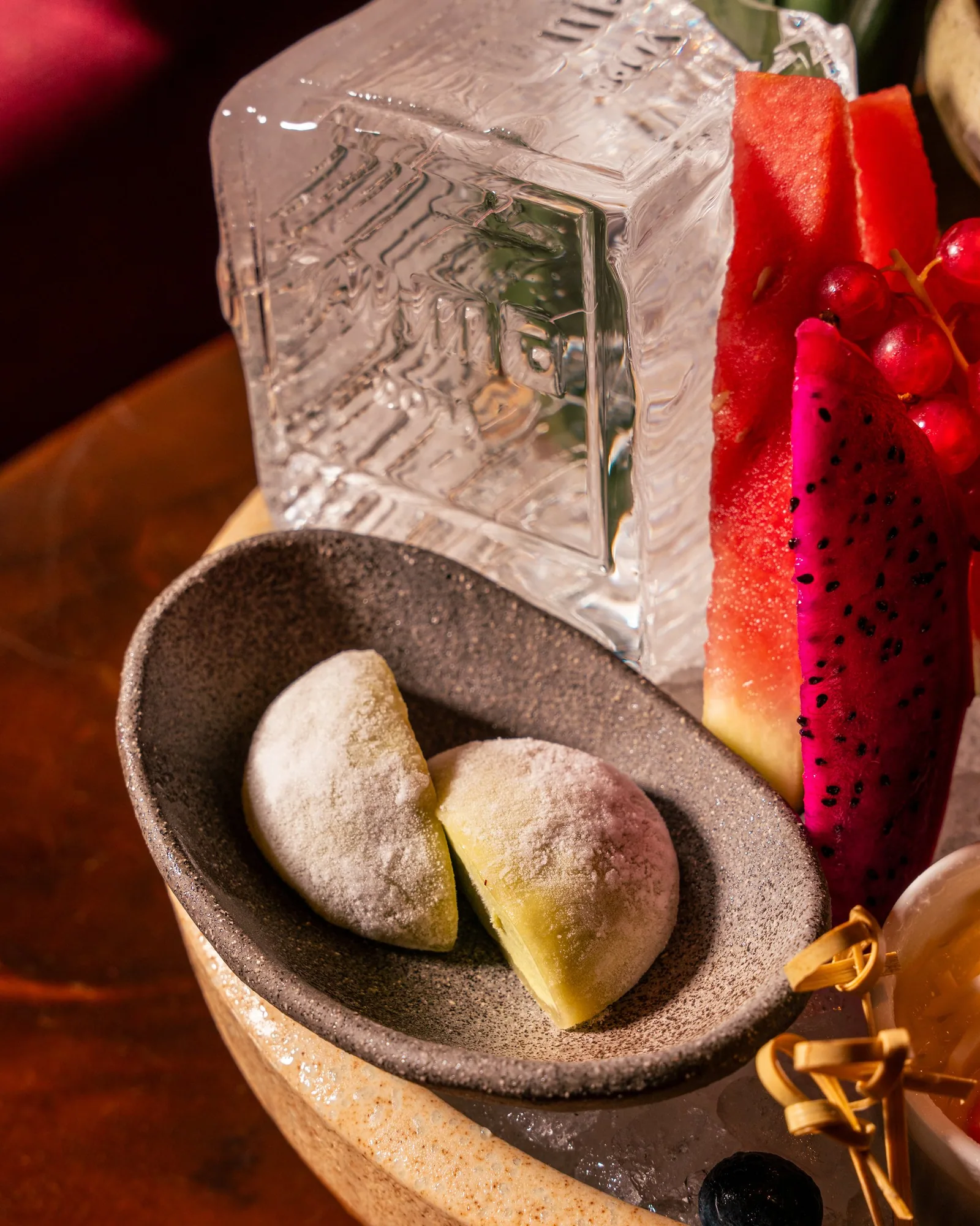 Mochi and fresh fruit from the new dessert menu at Zuma Doha